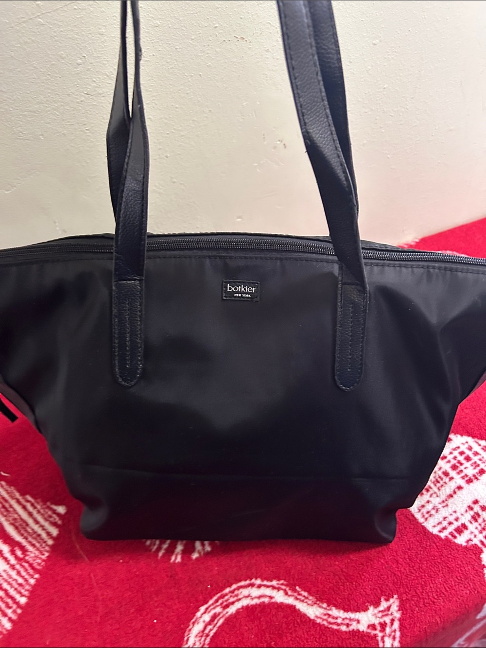 Botkier Black Nylon Tote with Leather Trim